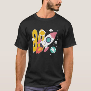 かわいいロケット宇宙船80th誕生日パーティー80年 tシャツ