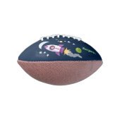 かわいいロケット船の宇宙漫画イラストレーション アメリカンフットボール (回転90)