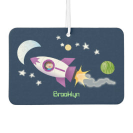 かわいいロケット船の宇宙漫画イラストレーション カーエアーフレッシュナー