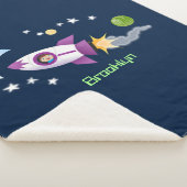 かわいいロケット船の宇宙漫画イラストレーション シェルパブランケット (3/4)