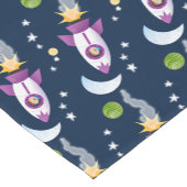 かわいいロケット船の宇宙漫画イラストレーション ショートテーブルランナー (コーナー)