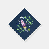 かわいいロケット船の宇宙漫画イラストレーション スタンダードカクテルナプキン (角)