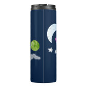 かわいいロケット船の宇宙漫画イラストレーション タンブラー (裏面)