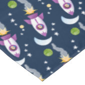 かわいいロケット船の宇宙漫画イラストレーション テーブルクロス (アングル)