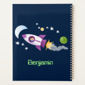 かわいいロケット船の宇宙漫画イラストレーション プランナー手帳 (裏面)