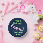 かわいいロケット船の宇宙漫画イラストレーション ペーパーボウル (パーティー)