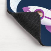 かわいいロケット船の宇宙漫画イラストレーション マウスパッド (コーナー)