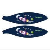 かわいいロケット船の宇宙漫画イラストレーション ミニバスケットボール (パネル)