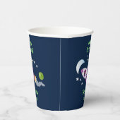 かわいいロケット船の宇宙漫画イラストレーション 紙コップ (右)