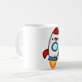 かわいいロケット コーヒーマグカップ (正面左)