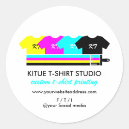 かわいいロゴの手作りヒートトランスファービニールTシャツ ラウンドシール