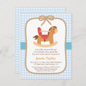 かわいいロッキングホースベビーシャワー招待状 招待状 (正面/裏面)
