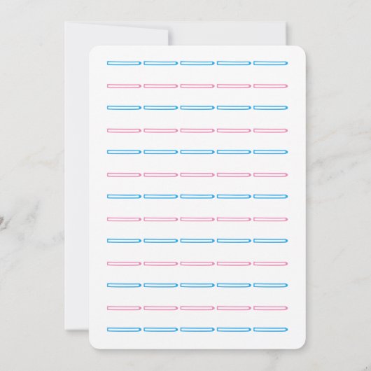 かわいいロッキングホース性別が赤ちゃんシャワーを明かす 招待状 (裏面)