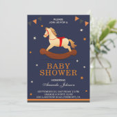 かわいいロッキングホース赤ちゃんシャワー招待状 招待状 (スタンド正面)