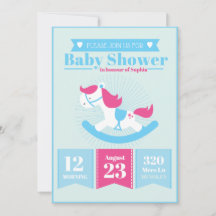 かわいいロッキングホース赤ちゃんシャワー