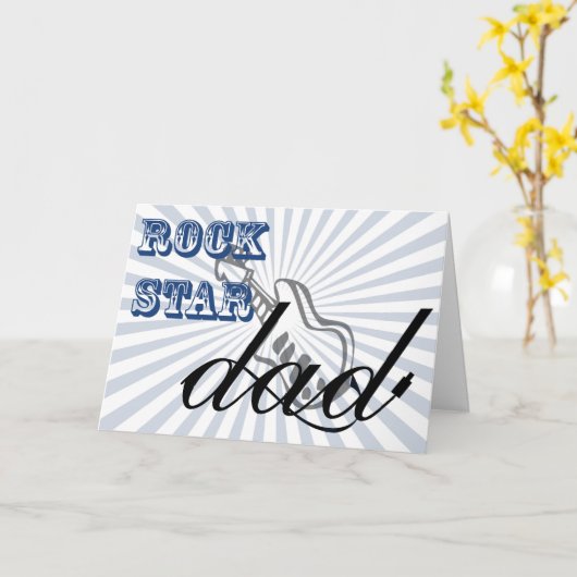 かわいいロックスターパパ父の日の挨拶 カード (黄色い花)