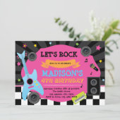 かわいいロックスター誕生日パーティーの招待 招待状 (スタンド正面)