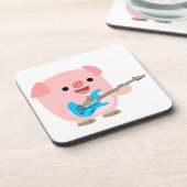 かわいいロックンのマンガ豚コースターセット コースター (左側)