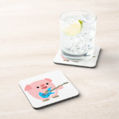 かわいいロックンのマンガ豚コースターセット コースター (右側)