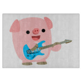 かわいいロックンマンガ豚カット盤 カッティングボード (正面)