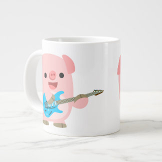 かわいいロックンマンガ豚ジャンボマグカップ ジャンボコーヒーマグカップ