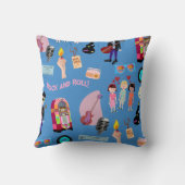 かわいいロック&ロールの古い漫画のかわいい柄 クッション (裏面)