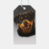 かわいいロットワイラードッグウォーターカラーアートポートレート ギフトタグ (裏面)