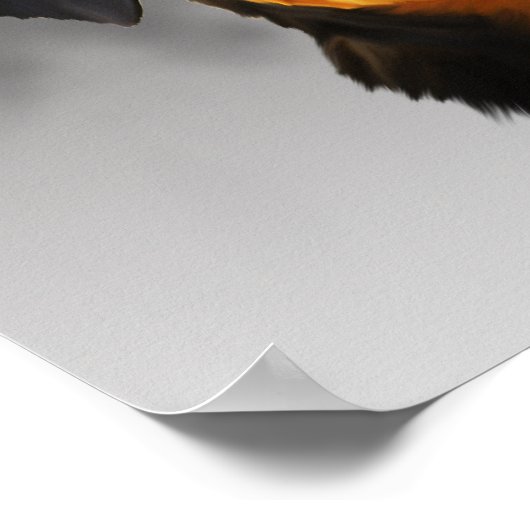 かわいいロットワイラードッグウォーターカラーアートポートレート ポスター (角)