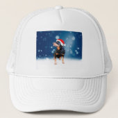 かわいいロットワイラードッグクリスマスサンタハットスノースター キャップ (正面)