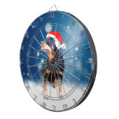 かわいいロットワイラードッグクリスマスサンタハットスノースター ダーツボード (正面右)