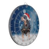 かわいいロットワイラードッグクリスマスサンタハットスノースター ダーツボード (正面左)