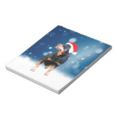 かわいいロットワイラードッグクリスマスサンタハットスノースター ノートパッド (回転)