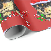 かわいいロットワイラーパピーサンタクリスマス ラッピングペーパー (ロールコーナー)