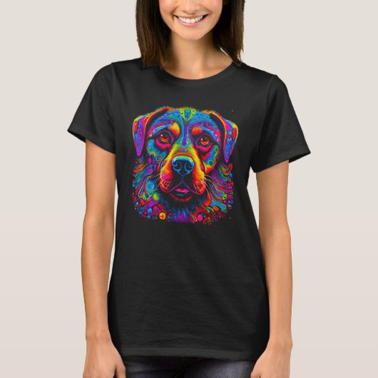 かわいいロットワイラー犬のデザイン Tシャツ (正面)