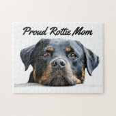 かわいいロットワイラー犬の品種|誇り高いRottieお母さん ジグソーパズル (横)
