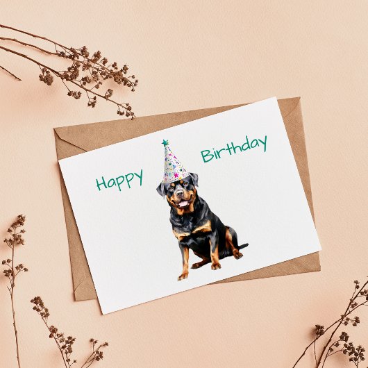かわいいロットワイラー犬の誕生日カード カード