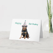 かわいいロットワイラー犬の誕生日カード カード (正面)