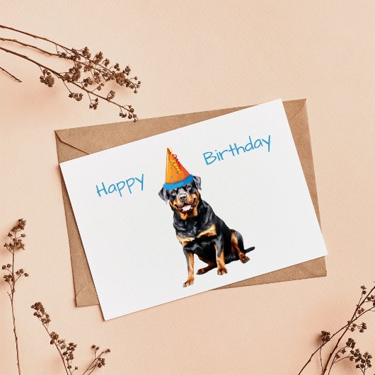 かわいいロットワイラー犬の誕生日 カード