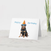 かわいいロットワイラー犬の誕生日 カード (正面)