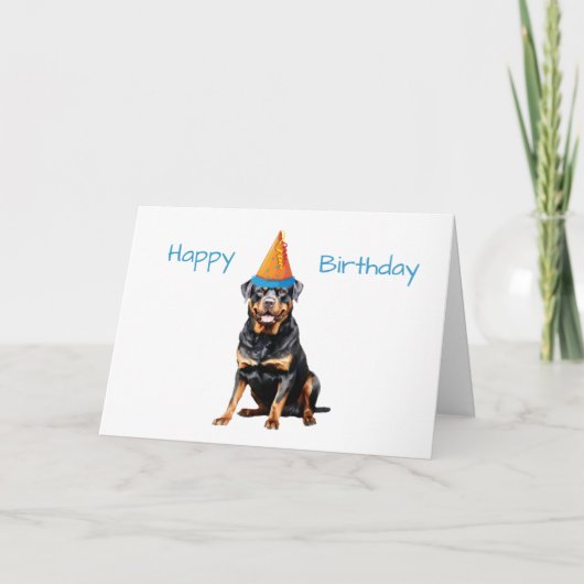 かわいいロットワイラー犬の誕生日 カード (正面)