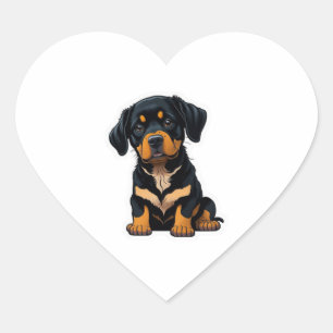 かわいいロットワイラー – ギフトロットワイラー犬のオーナー ハートシール