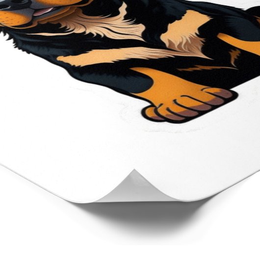 かわいいロットワイラー – ギフトロットワイラー犬のオーナー ポスター (角)