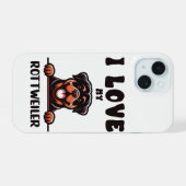 かわいいロットワイラー iPhone 15ケース (裏面横)