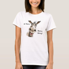 かわいいロバが「やあ、元気？」と挨拶しています。 Tシャツ