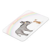 かわいいロバとウサギパーソナライズされた冷蔵庫用マグネット マグネット (左側)