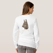 かわいいロバのポートレートスケッチ Tシャツ (裏面フル)