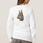 かわいいロバのポートレートスケッチ Tシャツ (裏面)