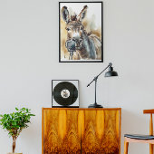 かわいいロバのマイク ポスター