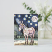 かわいいロバのユニコーン ポストカード (スタンド正面)