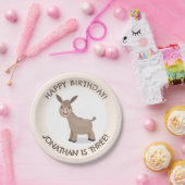 かわいいロバパーソナライズされたーの誕生日 ペーパープレート (パーティー)